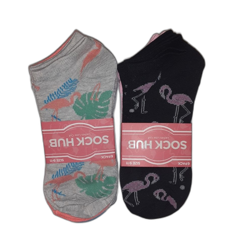 Sockhub lot of 2 6packs of Lo-cut flamingo Print socks NWT